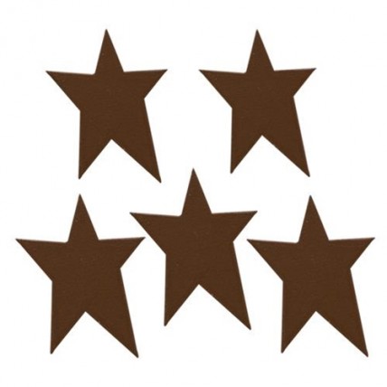 Brown Rustic Look Tin Star - 1-1/4" - 5/pkg